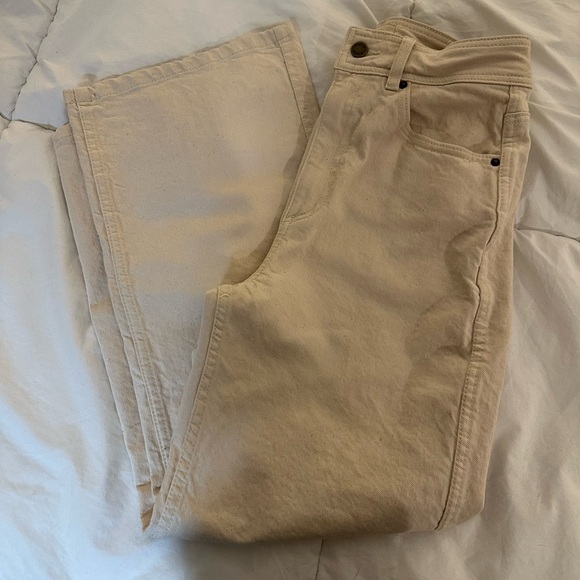 Sezane LE CROP Pants in Mottled Ecru - Picture 2 of 4